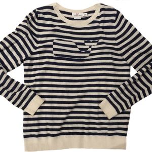 Vineyard Vines Cashmere Navy Stripe Sweater